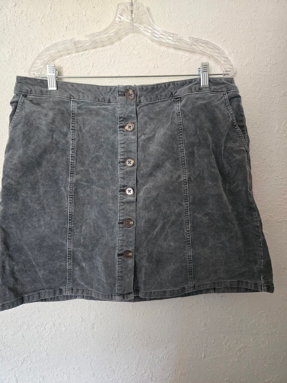 Charcoal gray corduroy skirt